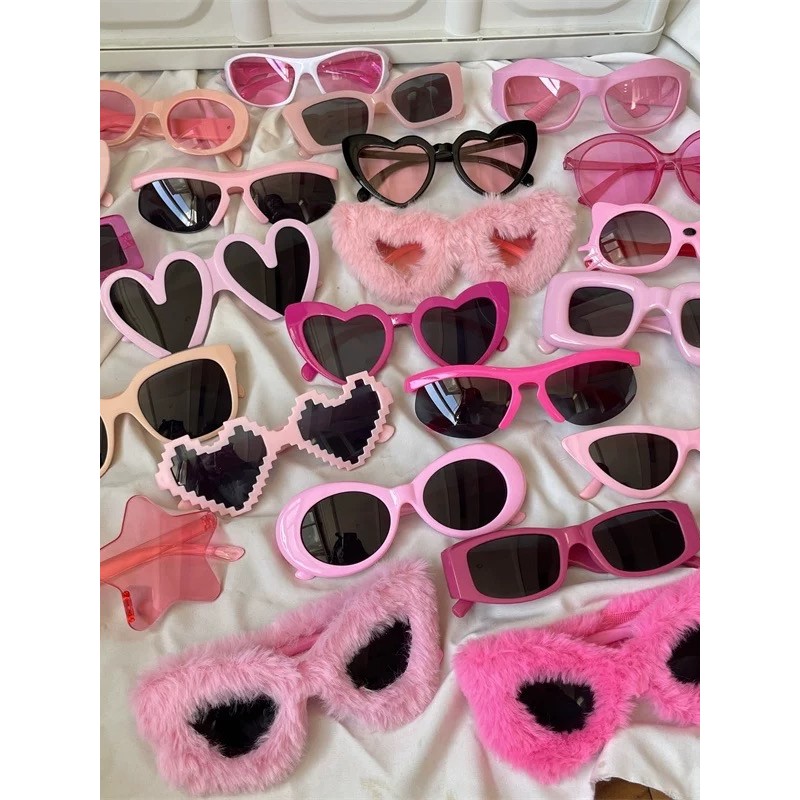 Bentoy👙พร้อมส่ง แว่นกันแดดสีชมพูสไตล์ยุโรป แว่นสีชมพูเน็ตไอดอล สาวฮอต