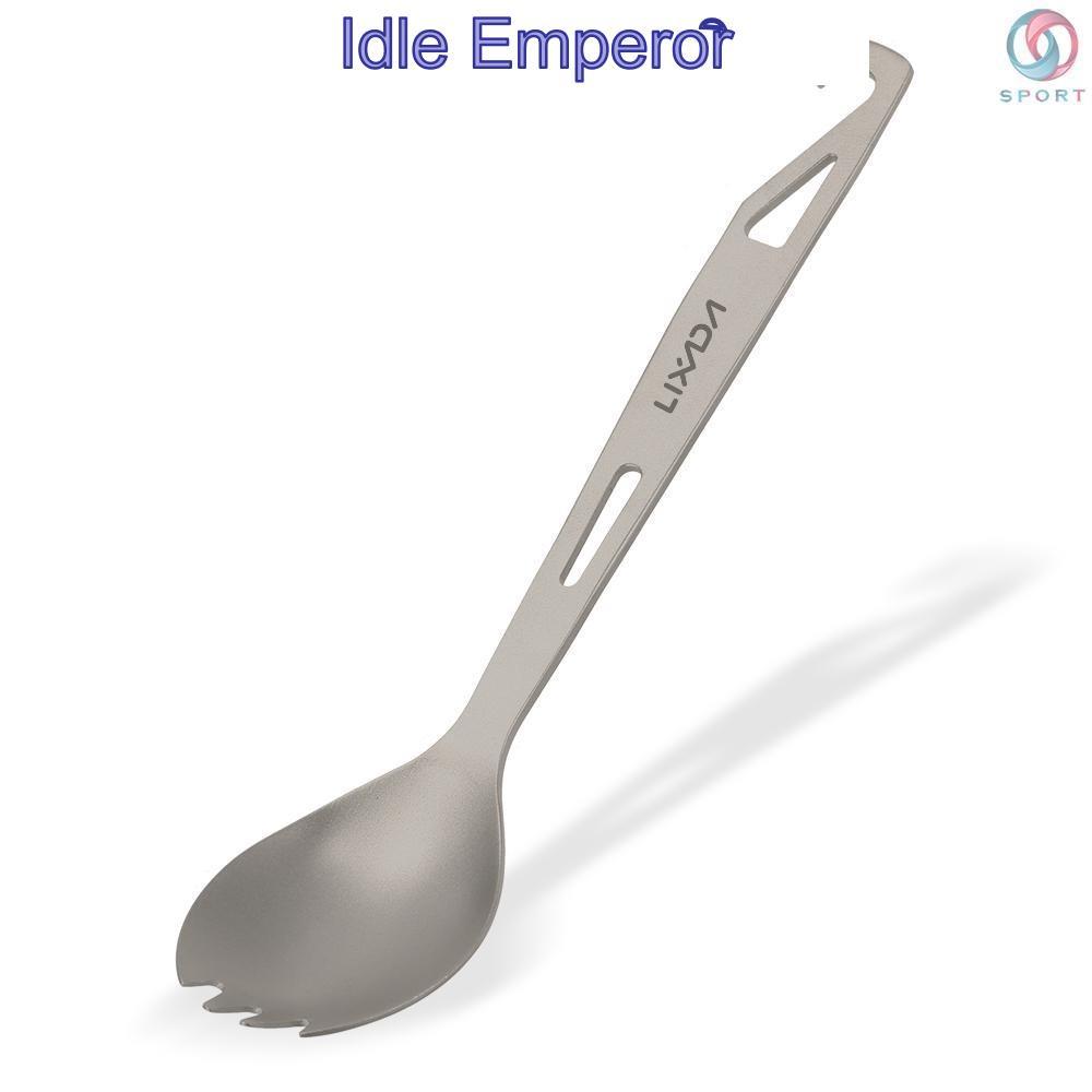 Lixada ช้อนส้อม ไทเทเนียม น้ําหนักเบา พร้อมที่เปิดขวด สําหรับเดินทาง ตั้งแคมป์ แบกเป้