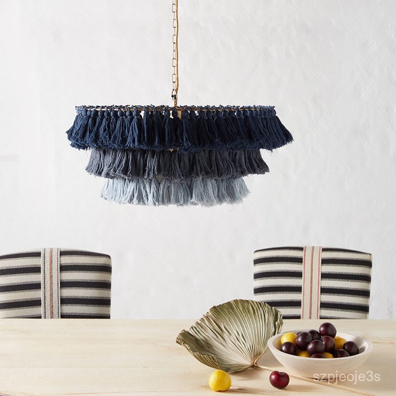 Nordic Living Room Bedroom Designer Creative Handwoven Colorful Tassel Model Room Homestay Tassel Pe