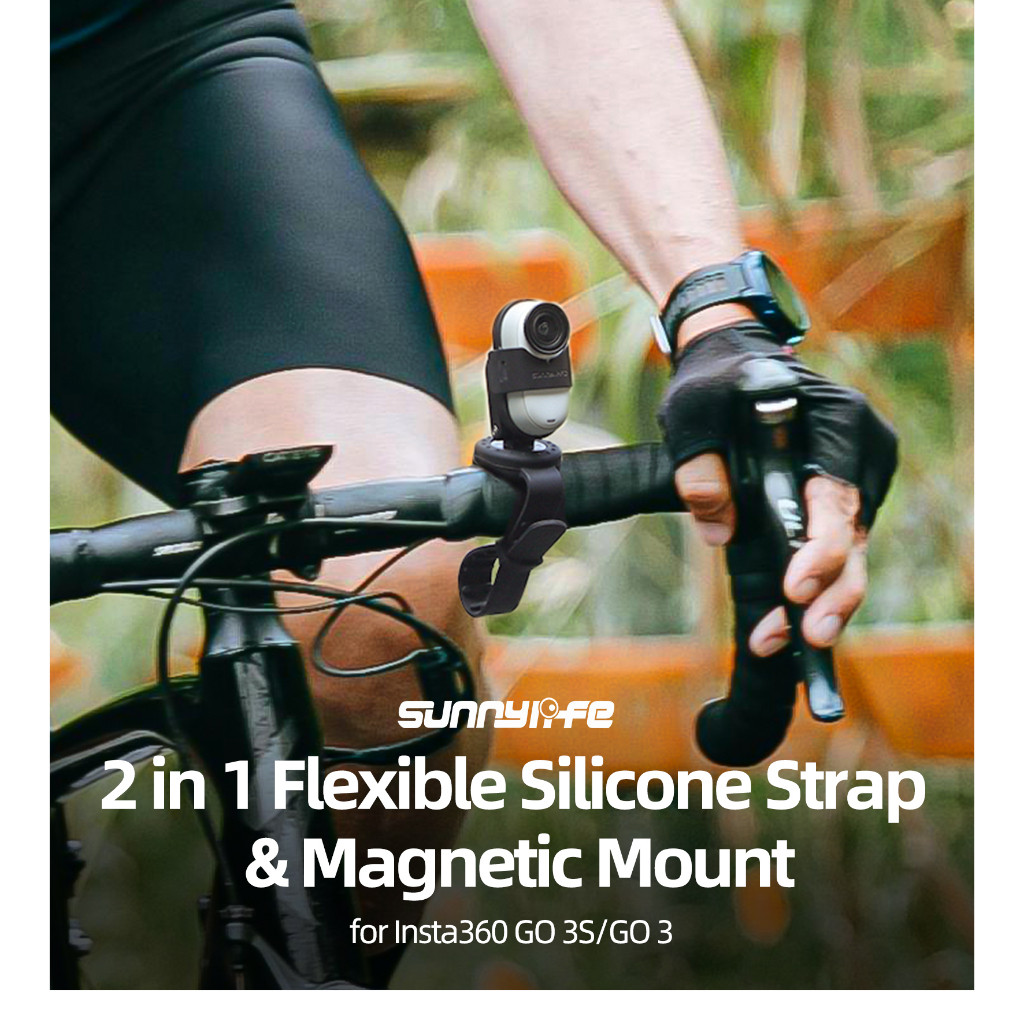 2in1 ชุดสายรัดยืดหยุ่น + วงเล็บแม่เหล็กสําหรับ Insta360 Go 3s กล้องมัลติฟังก์ชั่น SiliconeStrap & Magnetic Mount Accesso