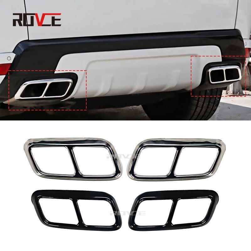 ใช้บังคับ18-22ตกแต่งกรอบท่อไอเสียสำหรับ Land Rover Range Rover Sport ฝาครอบท่อไอเสียสี่อัน อุปกรณ์ตก