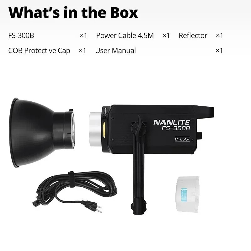 Nanlite FS300B FS-300B LED Bi-Color Monolight อุณหภูมิ LED ฟิล์มและโทรทัศน์สตูดิโอถ่ายภาพงานแต่งงานโ