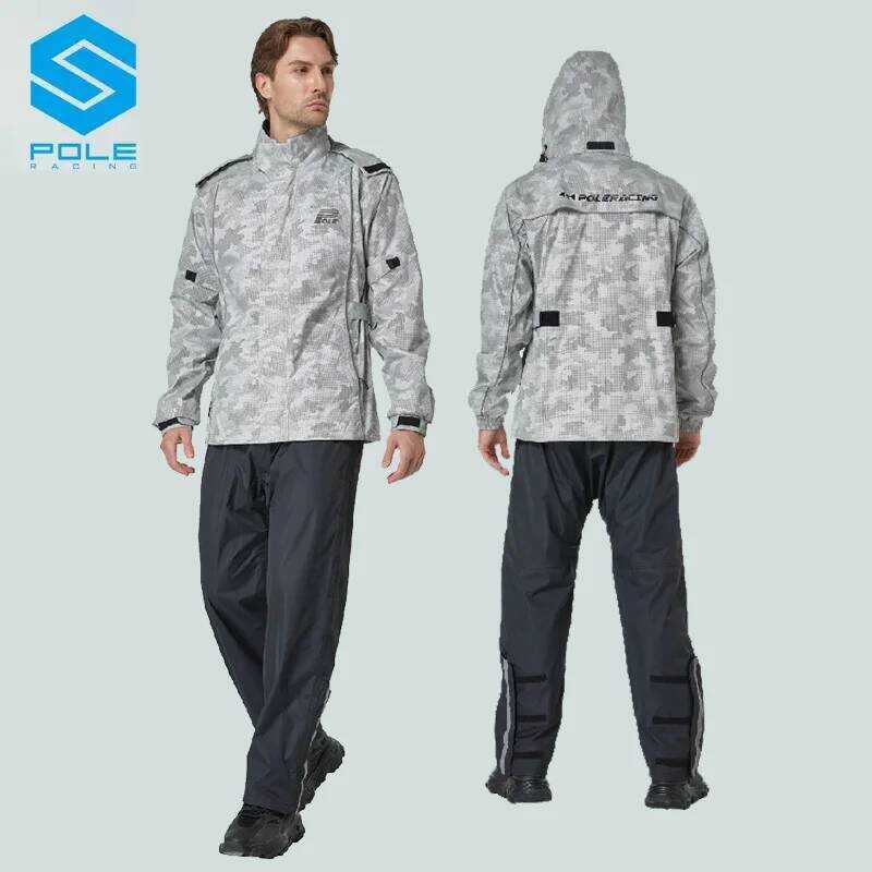 POLE Coat เสื้อกันฝนสำหรับผู้ชายและผู้หญิง พร้อมอุปกรณ์ป้องกันฝนสำหรับขับจักรยานยนต์