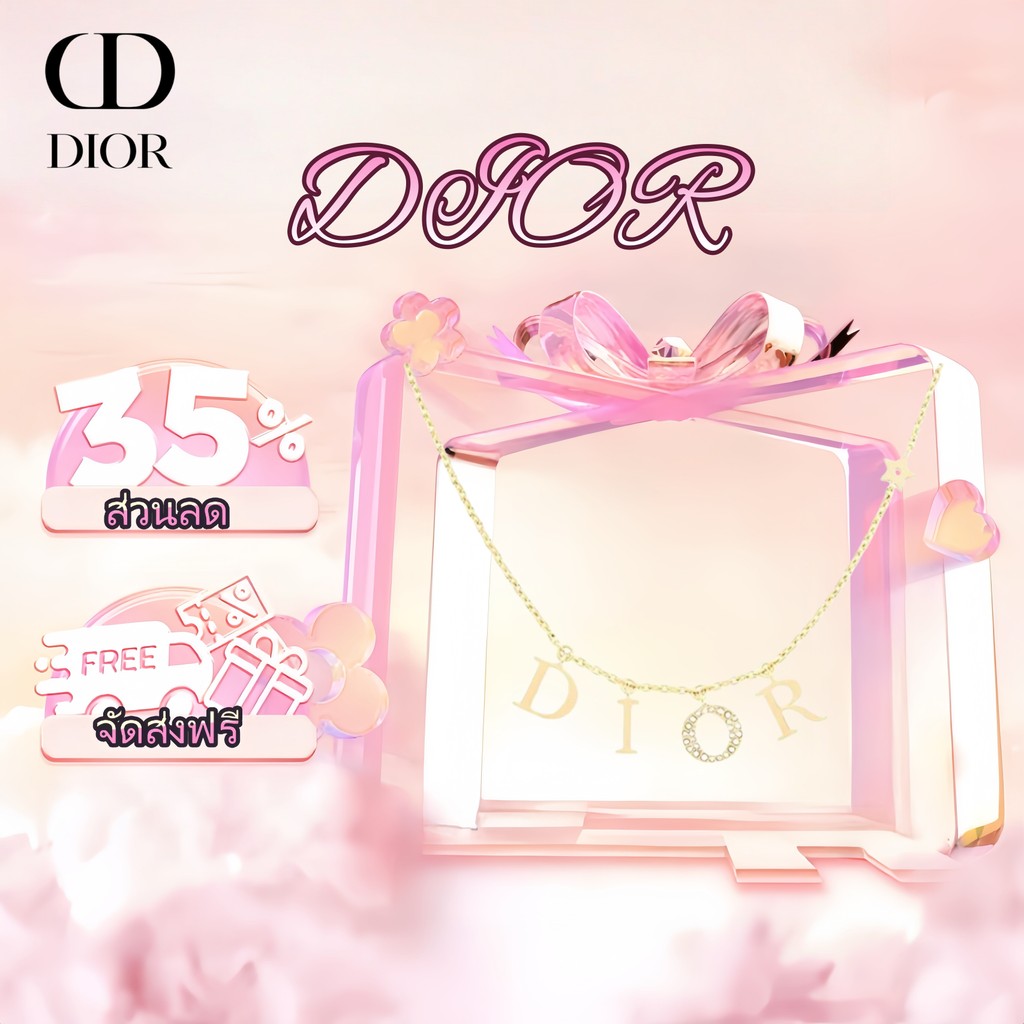 🪐【ของแท้100%】👍DIOR EVOLUTION NECKLACE รุ่นใหม่ สร้อยคอโลหะ