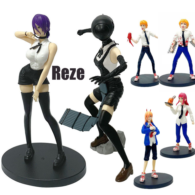 Reze Chainsaw Man Action Figure Bomb Denji Power Makima ของเล่นตกแต่ง