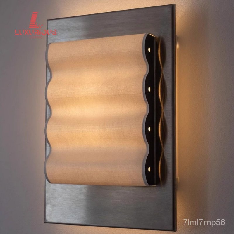 French Vintage Minimalist Bedside Wave Wall Lamp Hotel Restaurant Clubhouse Homestay Corridor Scroll