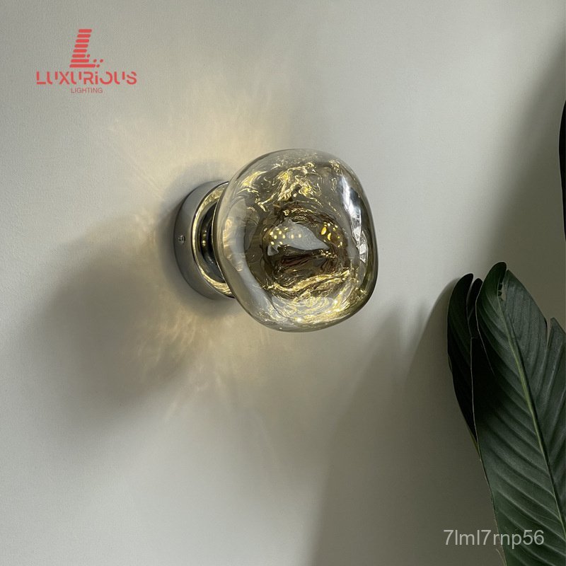 Nordic Art Lava Glass Wall Lamp Designer Creative Living Room Bedroom Bedside Corridor Entrance Back