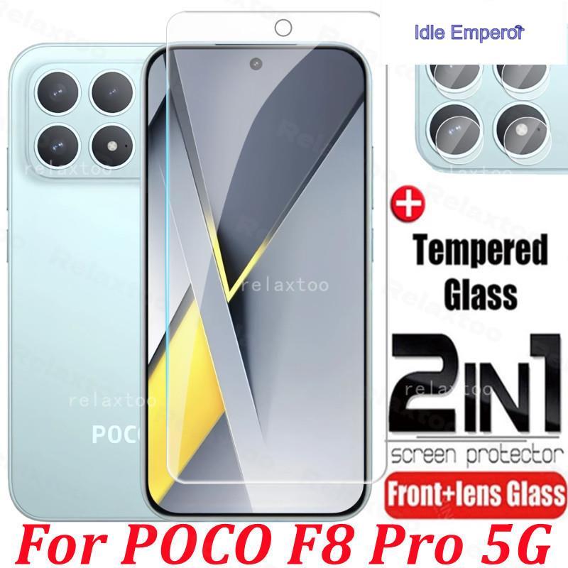 POCOF8 Ultra F8Pro 5G 2in1 3Dโค้งกระจกนิรภัยสําหรับXiaomi POCO F8 POCOF8 Ultra Pro F8Ultra F8Pro POC