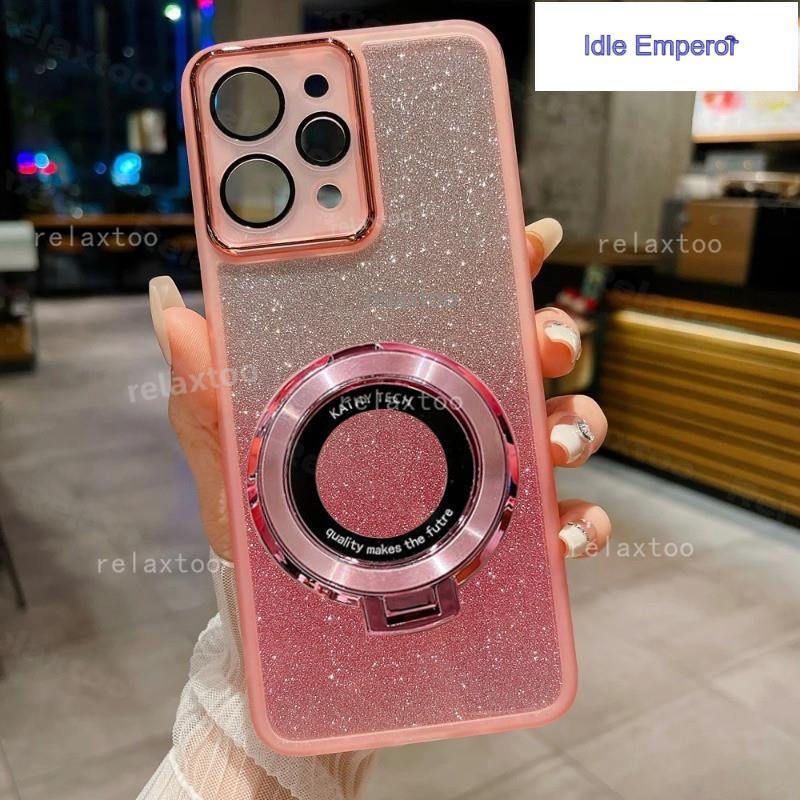 Realme15 Pro Glitter Bling Magnetic Ring Holder Casing For Realme 15 Pro Plus + Pro+ 15Pro+ 15T Real
