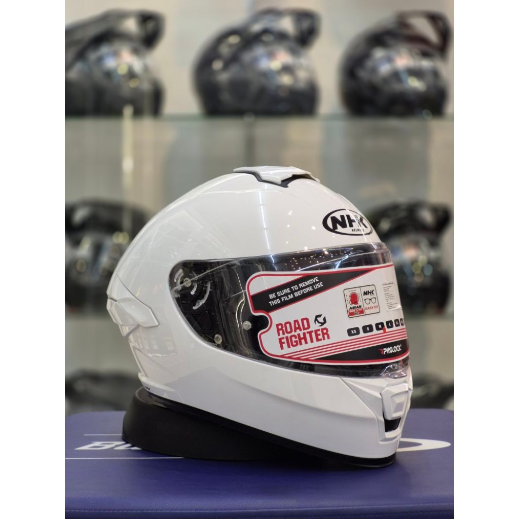 หมวกกันน็อค NHK รุ่น K5R Solid White (ไม่มีแว่นชั้นที่2)