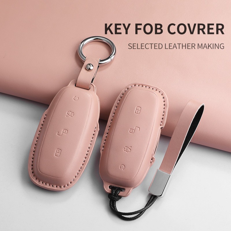 หนังกุญแจรถสําหรับBYD DENZA D9 2022 สําหรับDenza D9 DM-i 2022 2023 Auto Key Fob Shellรถจัดแต่งทรงผมพ