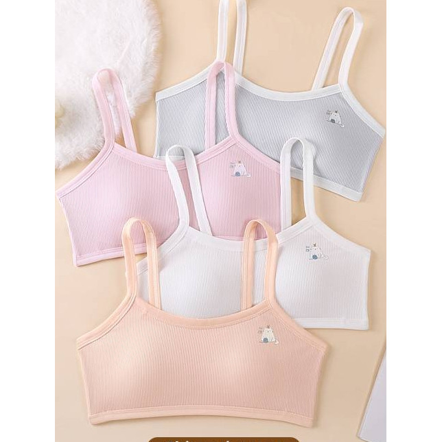 Walibaby🔥พร้อมส่ง🔥เสื้อชั้นในเด็กผู้หญิง ฟองน้ำเย็บติด ฟรีไซส์ เนื้อผ้าดี#3016