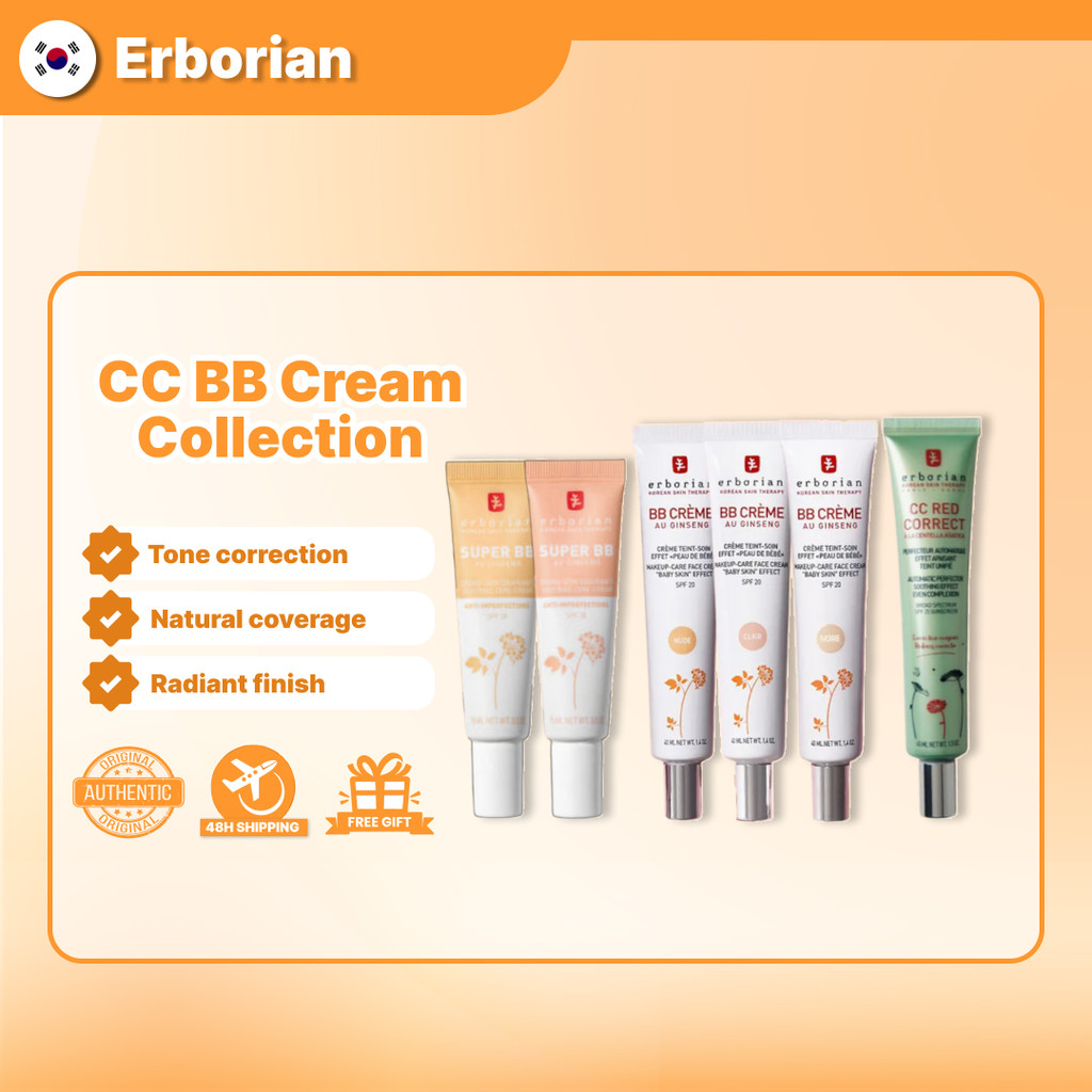 Erborian CC Cream Red Correct / BB Cream/ CC Red Correct Gift Set / Super BB Cream