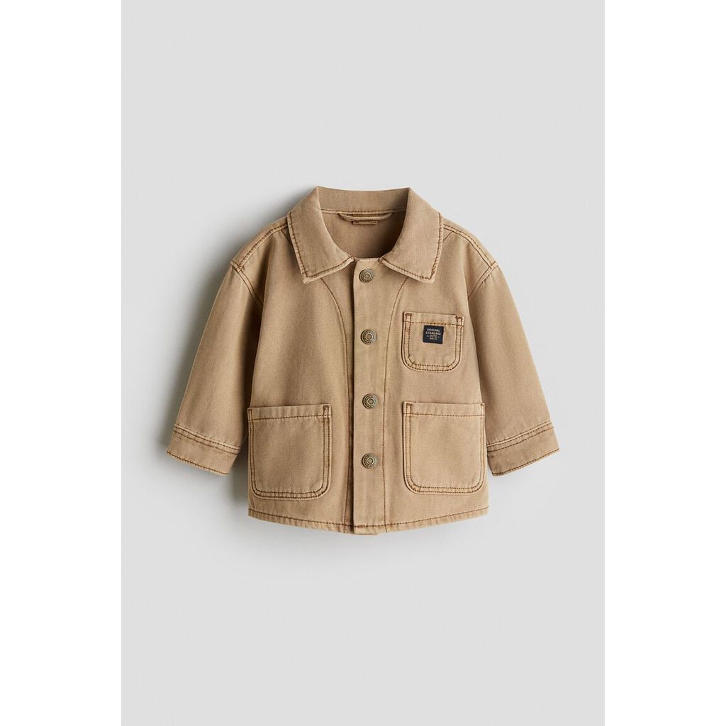 H&M(เอชแอนด์เอ็ม) เสื้อเชิ้ตโอเวอร์เชิ้ตผ้าผ้าแคนวาสแบบหลวม เด็กอ่อน 1301620_1