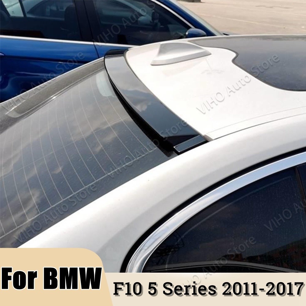 ปีกสปอยเลอร์ติดหลังคารถยนต์ สีดําเงา สําหรับ BMW 5 Series F10 All Model 2011-2017