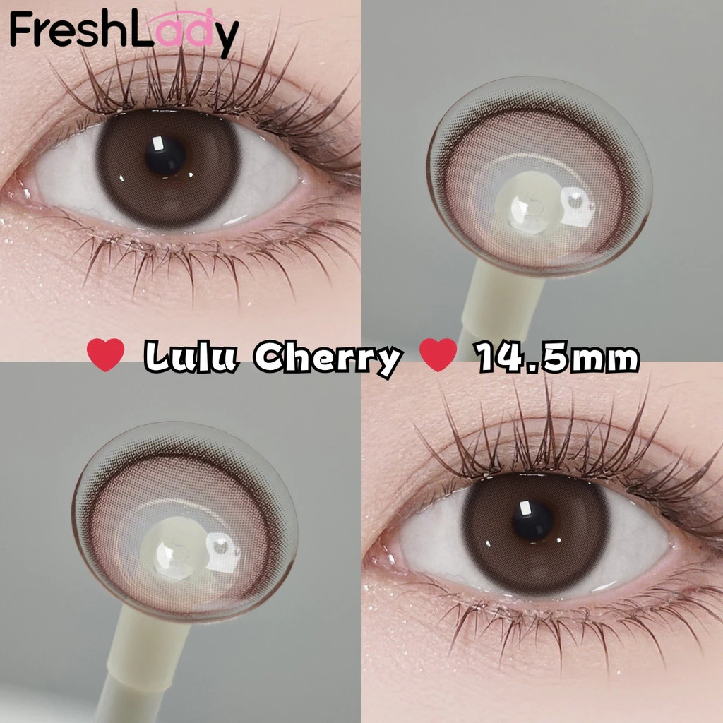 คอนแทคเลนส【0.00~4.00】𝐅𝐑𝐄𝐒𝐇𝐋𝐀𝐃𝐘 คอนแทคเลนส์สีน้ำตาล Brown,Grey,Pink รุ่น Lulu 14.5mm