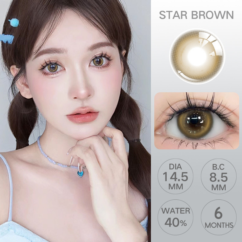 【Yilala】（24h shipped）คอนแทคเลนส์สี 1 คู่ คอนแทคเลนส์สีชมพูพิเศษเฉพาะสาวน่ารัก แว่นสายตาสั้นองศา 0.00