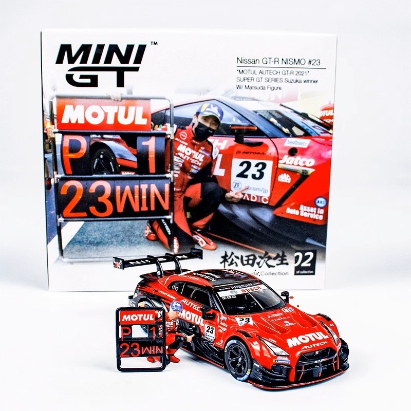 MINI GT Nissan GT-R NISMO #23 2021 MOTUL AUTECH 1:64 รถเหล็กโดย Tsugio Matsuda