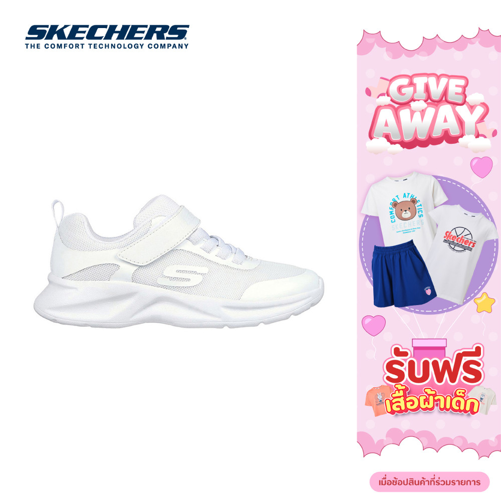 Skechers สเก็ตเชอร์ส รองเท้านักเรียนเด็กผู้หญิง Girls Dynamatic Dynamatic Shoes - 303552L-WHT (latest) (BTS)