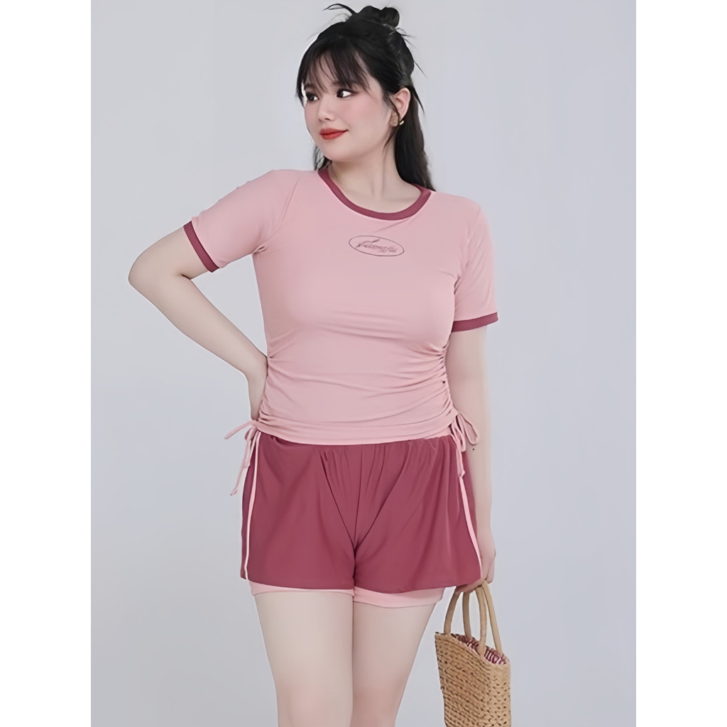 BIKINI STUDIO ชุดว่ายน้ำสาวอวบ ชุดว่ายน้ำเซ็ท ชุดว่ายน้ำแฟชั่น ☔  มีไซส์ XL-2XL | น้ำหนัก 55-75 กก. Y400