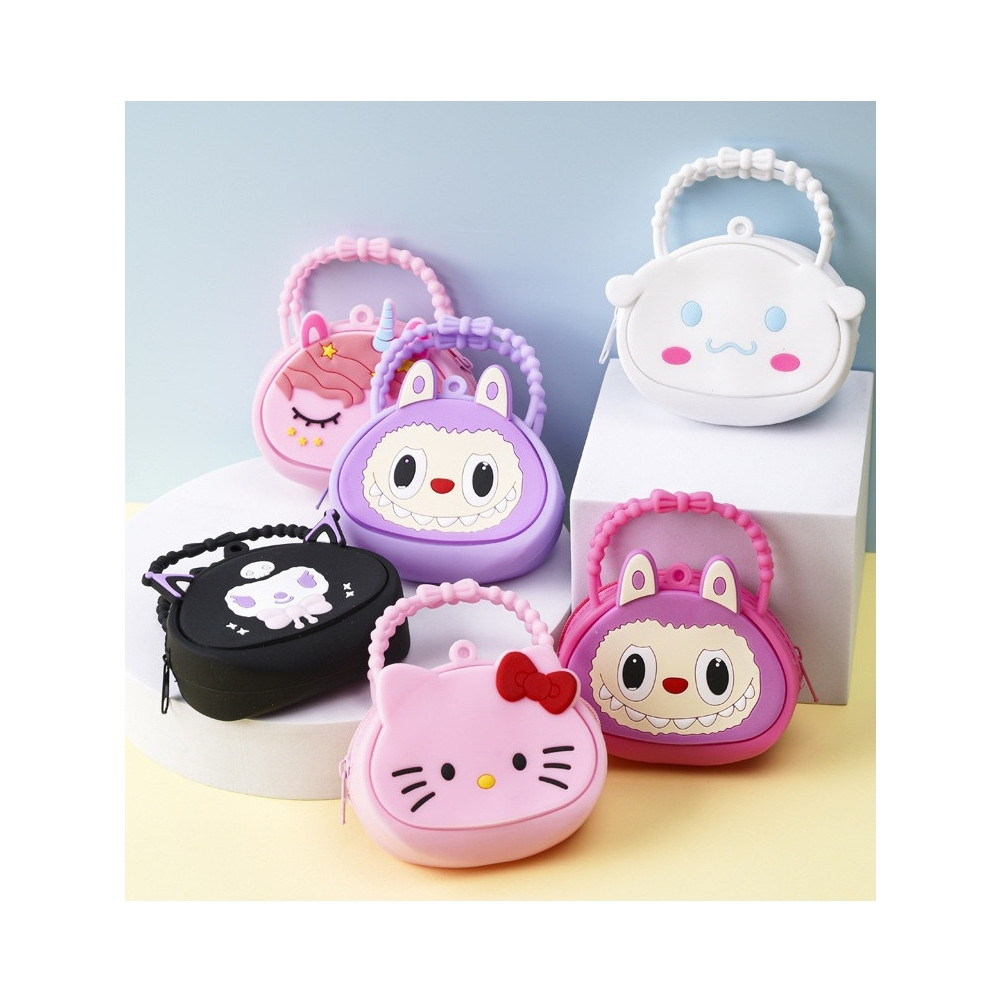กระเป๋าใส่เหรียญสำหรับเด็ก ลายน่ารัก ซิลิโคนคุณภาพดี แบบคล้องคอและถือได้