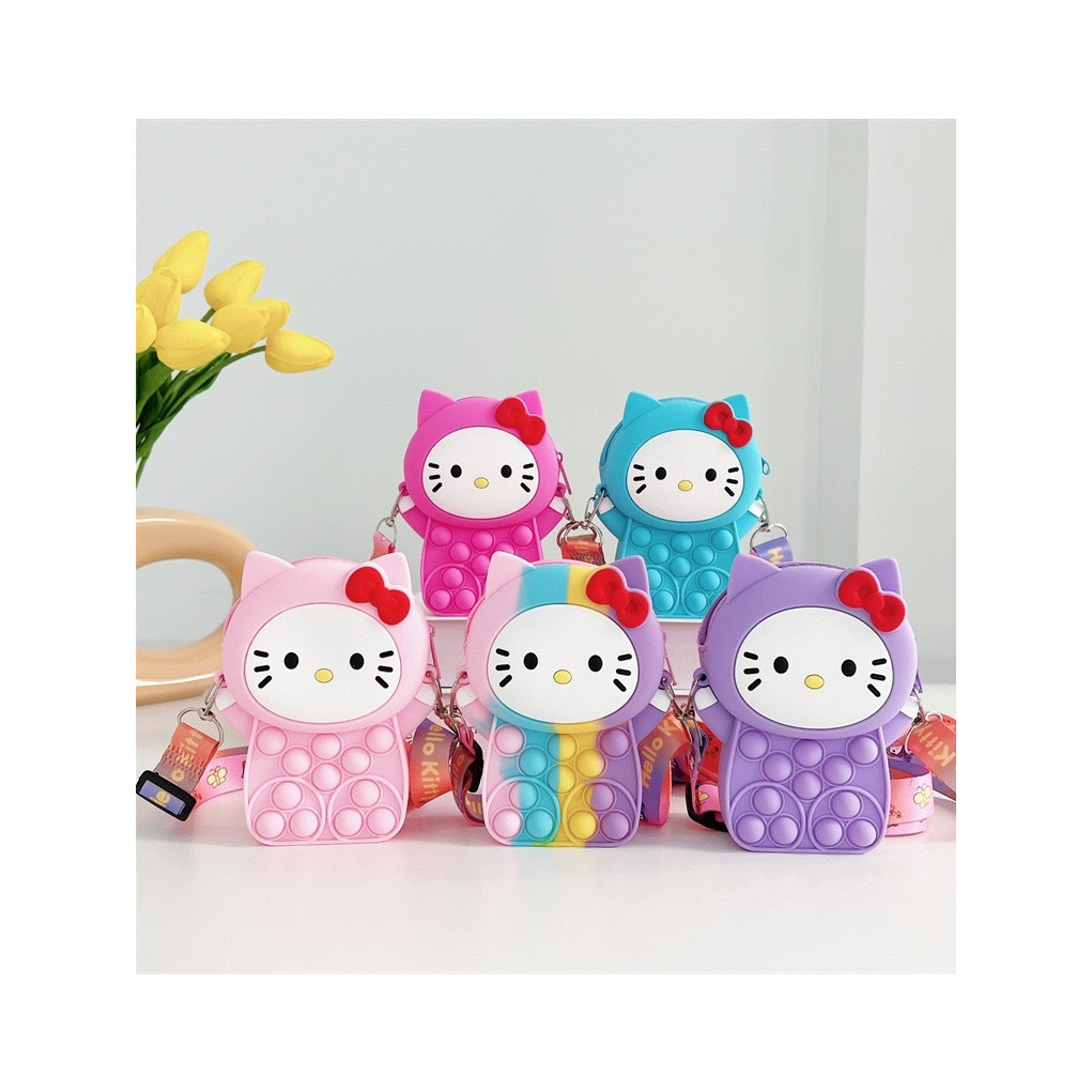 กระเป๋าซิลิโคนลายน่ารักสำหรับเด็ก แบบคล้องคอ ใส่เหรียญ ใส่เครื่องสำอางได้