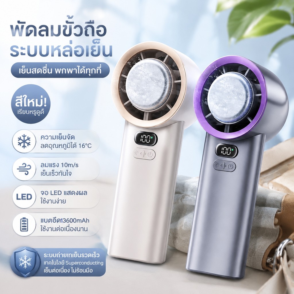 🔥2026รุ่นใหม่ปี พัดลมพกพาขนาดเล็ก, พัดลมมือถือ, พัดลมชาร์จไฟผ่านพอร์ต USB, ปรับความเร็วลมได้ไม่จำกัดถึง100ระดับ