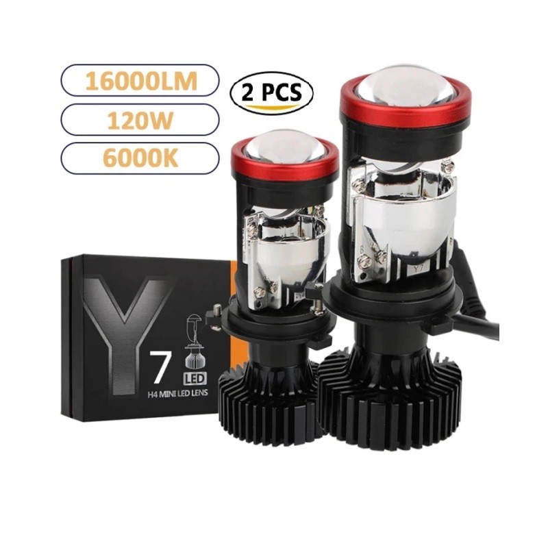 1คู่ หลอดไฟหน้ารถยนต์ Y7 Y8 Y19 Y2LED H4 ซุปเปอร์สว่าง แสงขาว 5500K แสงขาวอบอุ่น ทนทาน ไฟหน้า สำหรับ