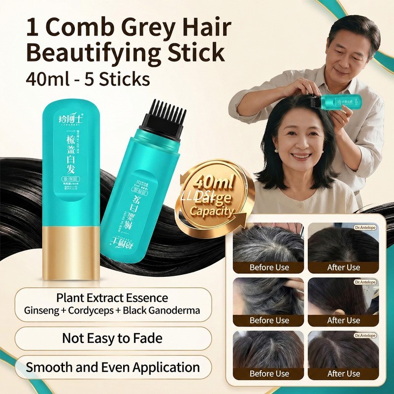 Instant Gray Coverage Fast White Hair Cover Hair Color Stick Easy To Use Natural Finish Gray Hair To