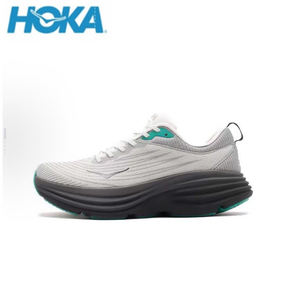 HOKA ONE ONE Bondi 8 Tech Stealth Bondi 8 Low cut White Black Green ของแท้ 100 %