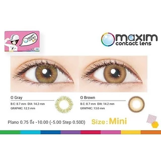 แพคเกจใหม่บางค่าสายตา! Maxim คอนแทคเลนส์สี รายเดือน รุ่นมินิตาหวานสายเกาหลี กล่องชมพู (1กล่อง1คู่)