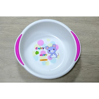 กะละมัง กะละมังอเนกประสงค์ กะละมังล้างผัก สีขาว ขนาด 30ซม. มีหูหิ้ว ลายการ์ตูน