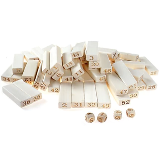พร้อมส่ง เกมตัวต่อไม้ ตึกถล่ม 54 ชิ้น พร้อมลูกเต๋า 4ลูก ของเล่นไม้ ตัวเลข เรียงสี