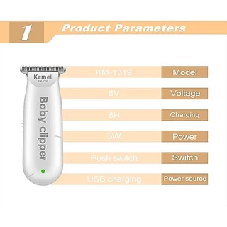 KEMEI KM-1319 ปัตตาเลี่ยนตัดผมเสียงเบา สำหรับเด็กขนาดเล็กกะทัดรัดโดยเฉพาะและพกพาสะดวก Baby hair Clipper