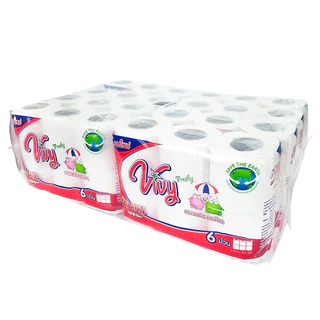กระดาษทิชชู่ม้วนวีวี่ Vivy 1 โพลี 48 ม้วน (Box Vivy Red Roll) เป็นมิตรต่อสิ่งแวดล้อม