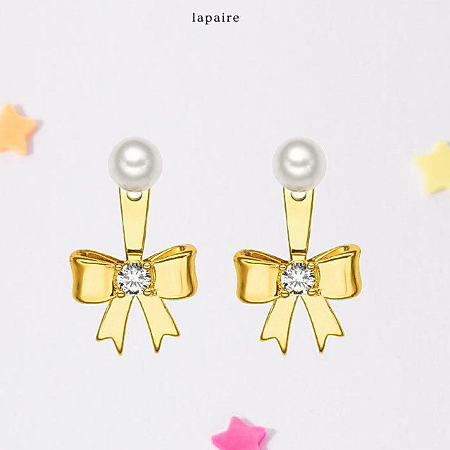 [ Restockแล้วค่า ] Lapaire | Pearly bow earring ต่างหู โบว์ มุก