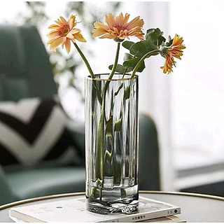 พร้อมส่ง 【Becky home shop】แจกันแก้วสไตล์ยุโรปสูง โปร่ง ใส่ดอกไม้ไว้พระ ตกแต่งห้องนั่งเล่น SAN-CCT
