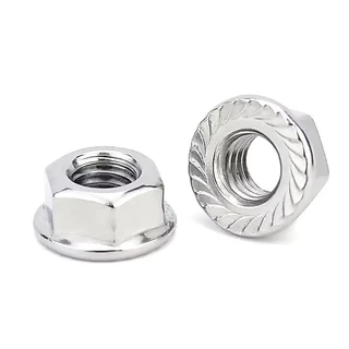น็อตตัวเมียจานจักร สแตนเลส เกลียวมิล DIN6923 Stainless Steel Hexagon Serrated Flange Nuts