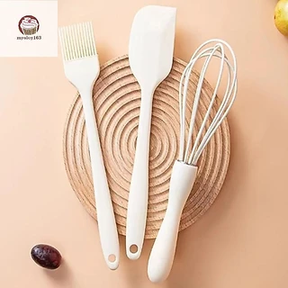 Myoloy 3 ชิ้นชุดเบเกอรี่ซิลิโคนเกรดอาหารทนความร้อนครีม Scraper เครื่องตีไข่จาระบีแปรงครัวเค้กเบเกอรี่เครื่องมือ TH