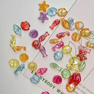จี้ลูกปัดทะเล ลูกปัดรวมทะเล 10 กรัม diy