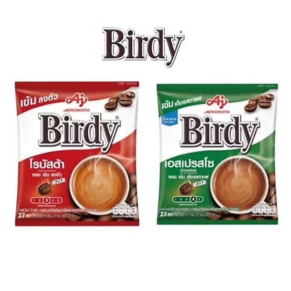 Birdy 3in1 กาแฟเบอร์ดี้ แพ็ค 27 ซอง โรบัสต้า เอสเปรสโซ (15กรัม แพค 27ซอง) Birdy 3in1 Robusta 15gX27