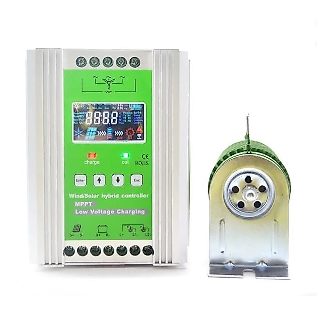 เครื่องกําเนิดลมแนวนอน 1000W/ กังหันลม /ลม Turbines พร้อมตัวควบคุมการชาร์จลม 1KW และอินเวอร์เตอร์คลื