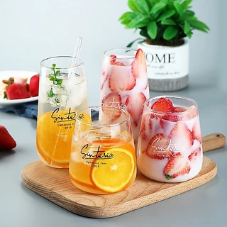 450ml 500ml แก้วทรงก้นโอ่ง ใส่นม ถ้วยชานม น้ำผลไม้ กาแฟ glass