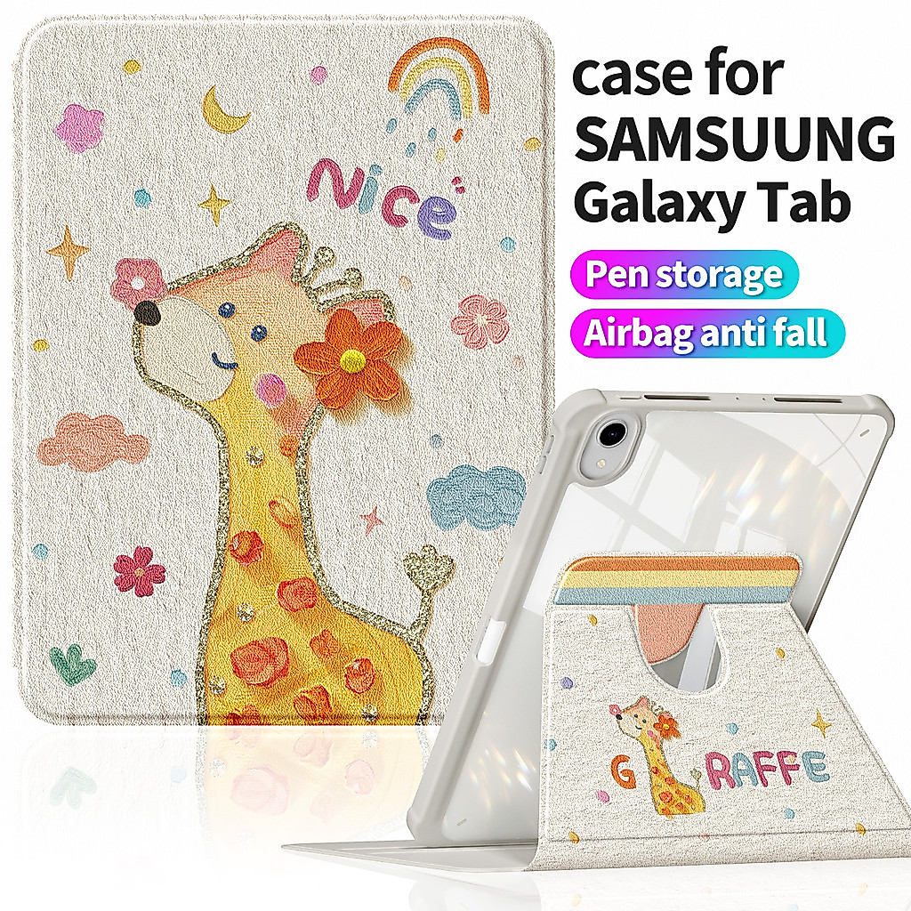 เคสอะคริลิค Samsung Tab S9+ S10+ 12.4" | Tab S7 FE S7+ ขอบนุ่มสไตล์ดอกไม้สด | Tab S11 11" Tab A11 11