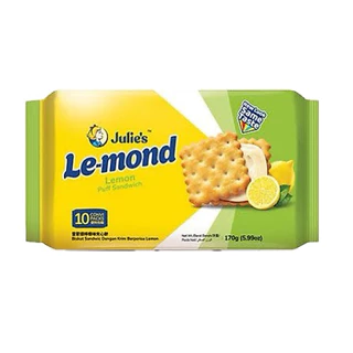 Julie’s จูลี่ส์ เลมอนพัฟแซนวิช 170-180g หลากหลายความอร่อย ขนมปังกรอบสอดไส้ ชีส ช็อกโกแลต เลมอน