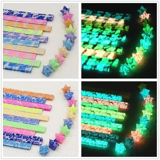 พับดาว ดาวกระดาษ กระดาษพับดาวเรืองแสง ระดาษพับดาวเรืองแสง กระดาษพับ DIY GIft 540 แผ่น
