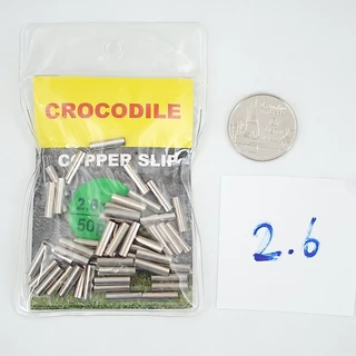 CROCODILE สลิปล็อคสายสลิง ปลอกรัดสลิง สลิปเปอร์ ล็อคลวดสลิงตกปลา COPPER SLIP (50ชิ้น/ซอง)
