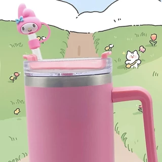 หมวกฟางสแตนลีย์10mm ปลอกฟาง Sanrio ปลั๊กกันฝุ่นเครื่องประดับถ้วยน่ารักการ์ตูนน่ารัก