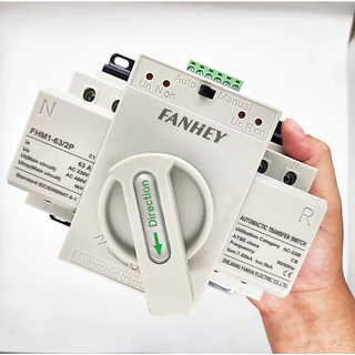 ATS Automatic Dual Power Transfer Switch 2P 63A 125A สวิตซ์สลับแหล่งจ่ายไฟ อัตโนมัติ ระบบไฟฟ้าสำรอง FANHEY