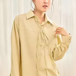 avocado - Nerra Shirt เสื้อเชิ้ตเนื้อผ้าธรรมชาติ แต่งดีเทลเชือก แมตช์ได้หลายลุต